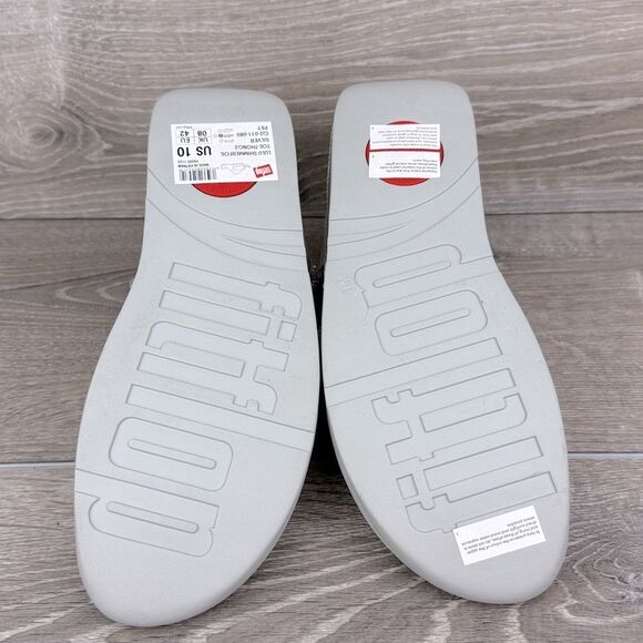 Fitflop LuLu Shimmerfoil Women’s Sz 10 Silver Metallic Thong Platform Sandal NWT - Picture 7 of 10